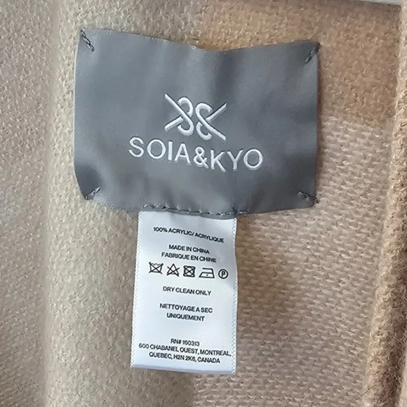 Soia & Kyo Womens Cape Shawl Color Block One Size Tassel Wrap - Picture 2 of 8